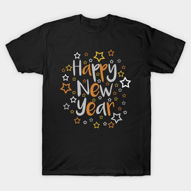 HAPPY NEW YEAR METALLIC TONE CELEBRATION DESIGN T-Shirt by MacPean